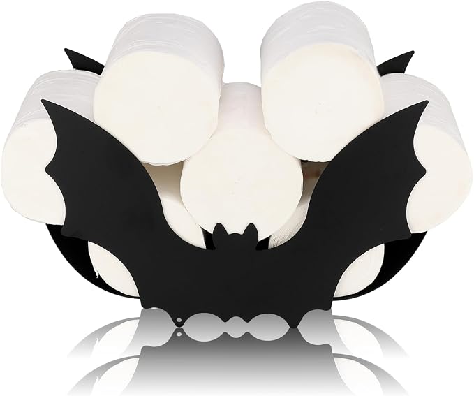 Novabright Halloween Bat Toilet Paper Holder Metal Gothic Wall Mounted