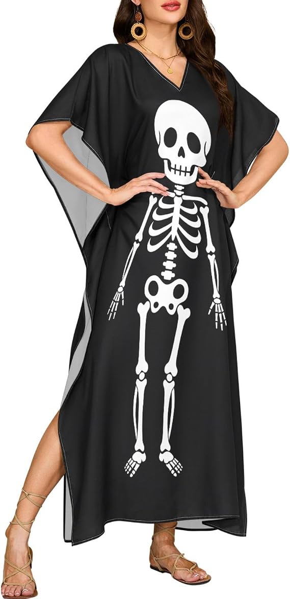 ALAZA Moo Moos for Women - skull swimsuit