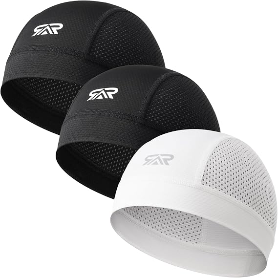 3-Pack Breathable Mesh Skull Cap Sweat Control Helmet Liner - skull helmet