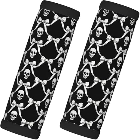 Luggage Handles Wrap Grips 2 PCS - Skull - skull suitcase