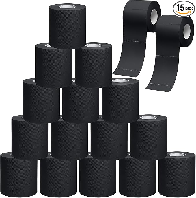 Gilprop 15 Rolls Colored Toilet Paper Multicolor, Black - skull toilet paper