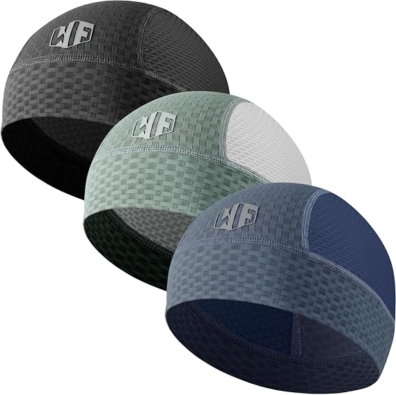 WTACTFUL 3-Pack Breathable Mesh Skull Cap Sweat Wicking Helmet Liner Summer - skull helmet