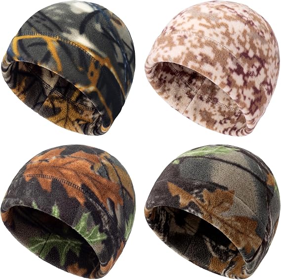 SATINIOR 4 Pcs Skull Caps Fleece Warm Beanie for Men Women - skull leggings