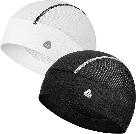 YANIKY Skull Caps for Men, Breathable Mesh Helmet Liner Sport Cooling Skull Caps for Women Sweat Cap Lightweight Cycling Cap - skull helmet
