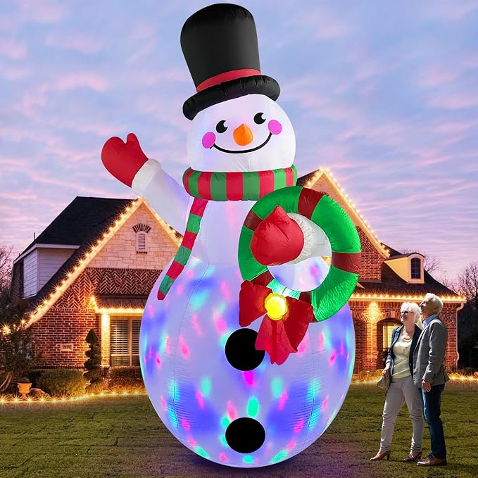 Danxilu 12 FT Giant Inflatable Snowman Christmas Outdoor Decorations - skull inflatable