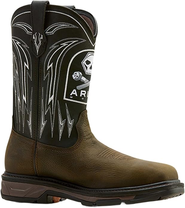 ARIAT Men's Men's Workhog&Reg; Xt Bolt Skull Waterproof Work Boot Carbon - 10074207 10.5 D(M) US - sugar skull boots
