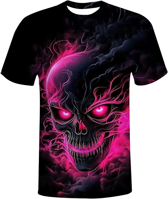 American Flag Skulll 3D Print T Shirts Funny Graphic Casual Summer Short Sleeve Novelty T-Shirt for Men Women - skull tshirt