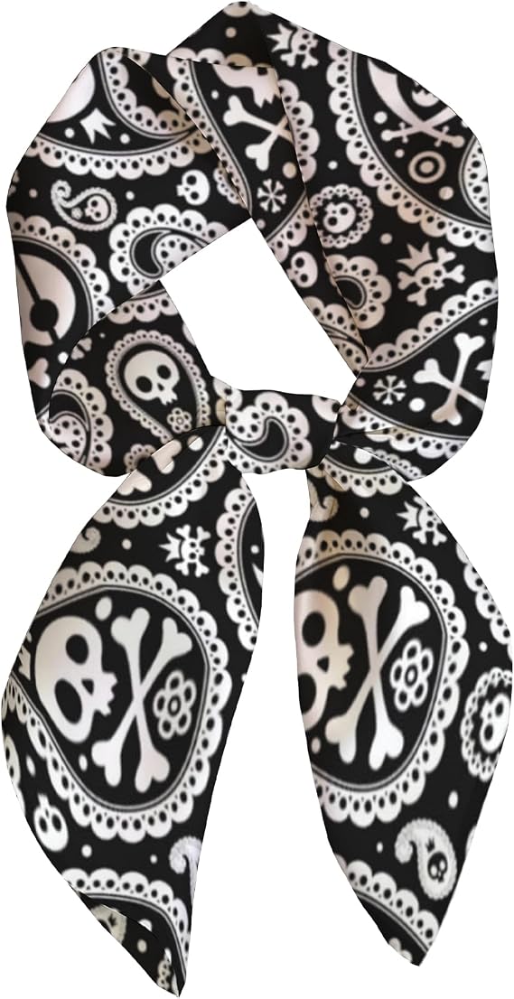 MOLAIGIN Silky Scarfs Women Small Square Scarf 22" X 22", Fashion Neck Silk Scarves For Sleeping Handbags Scarf - sugar skull handbags for sale