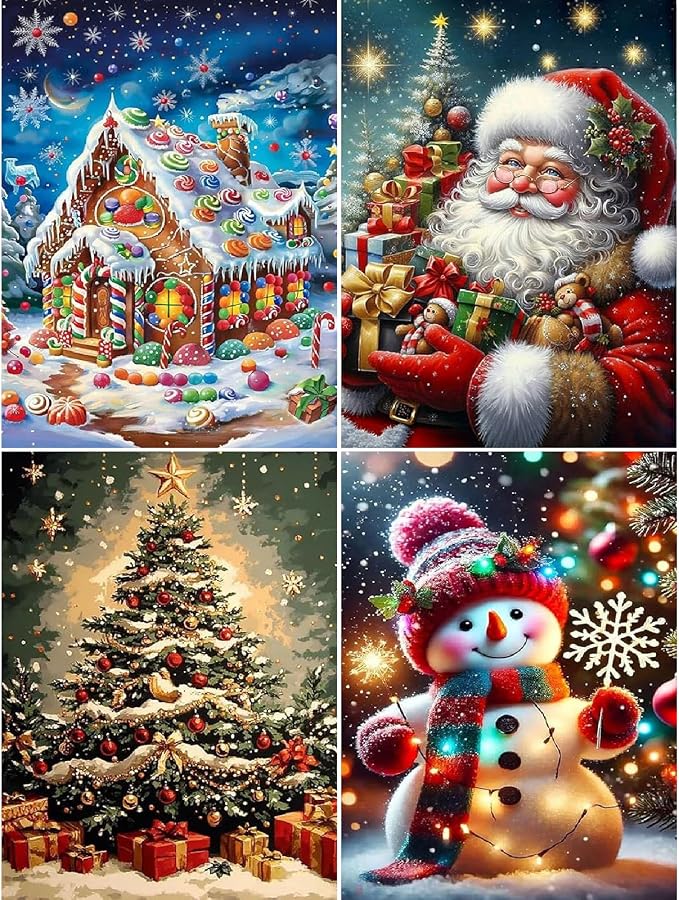 4PcakChristmas Diamond Art Kits for Adults Diamond Painting for Beginner - skull painting