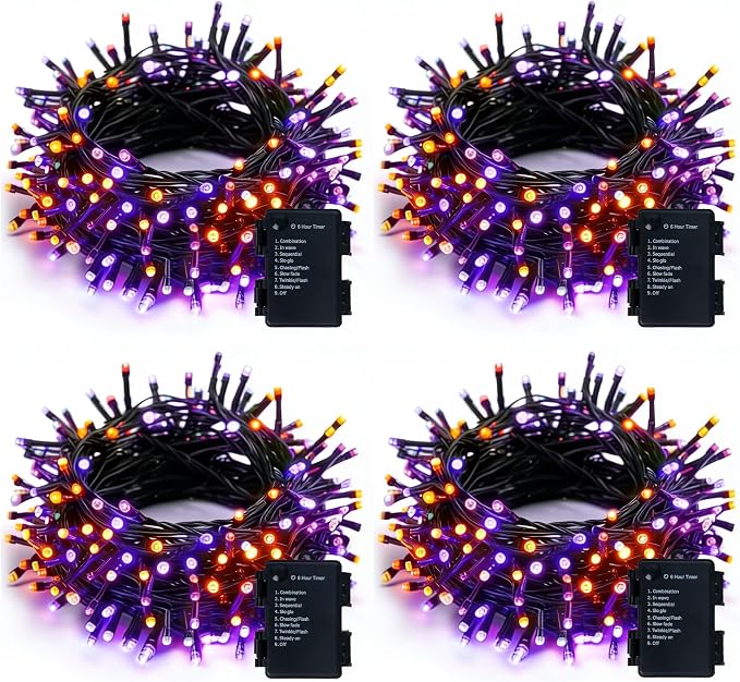 Dazzle Bright 4 Pack Battery Operated Halloween Lights, 16 FT String Lights - string light