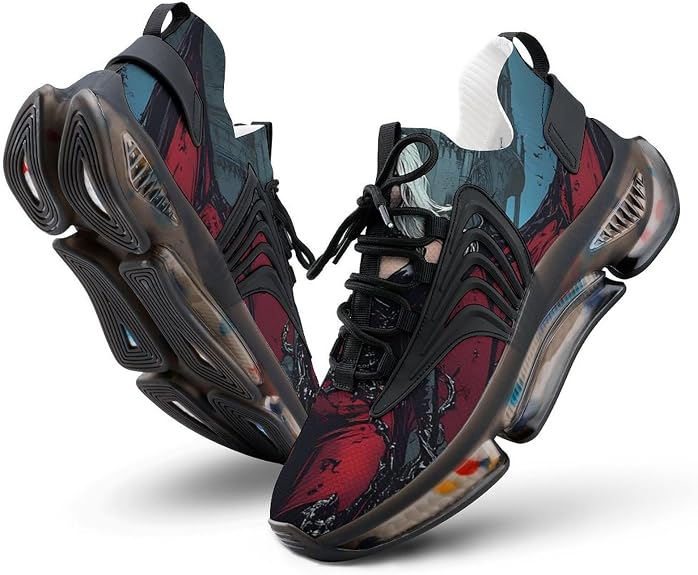 Gothic Queen Skull of Death Men's Running Shoes Breathable Athletic Sports Workout Walking Sneakers - sugar skull boots