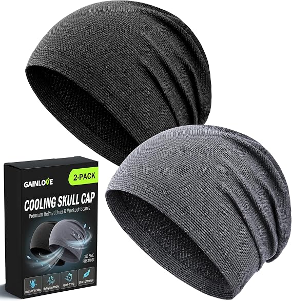 Cooling Skull Cap for Men Women, Breathable 3D Mesh Sweat Wicking Beanie