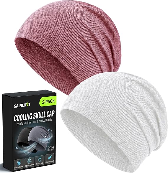 Cooling Skull Cap for Men Women, Breathable 3D Mesh Sweat Wicking Beanie - skull helmet