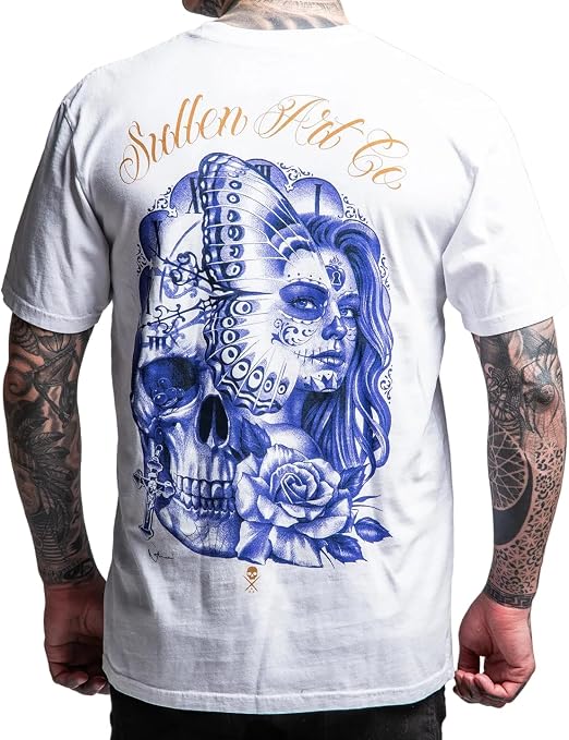 Sullen Men's Nathan Harker Artist Series Tattoo Lifestyle Graphic Premium Cotton Short Sleeve Tee - skull tshirt