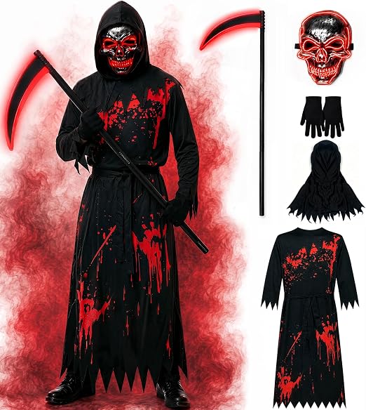 Grim Reaper Costume Kids Halloween Costumes for Boys Scream Costume - sugar skull costume