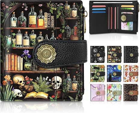 Chelmon Gothic Skull Small Wallet Woman RFID Blocking