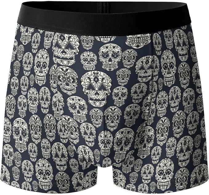 Mens Boxer Briefs Underwear for Men Soft Comfortable Underpants - skull swimsuit