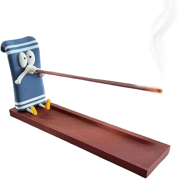 Funny Towelie Shaped Incense Stick Holder Burner Ash Catcher Ornament for Yoga Home Living Room Office Decor 3D Printing Crafts(Normal Eyes) - skull incense burner