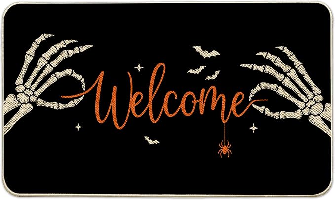 Halloween Door Mat 17×29 Inch Halloween Skull Doormat Outdoor