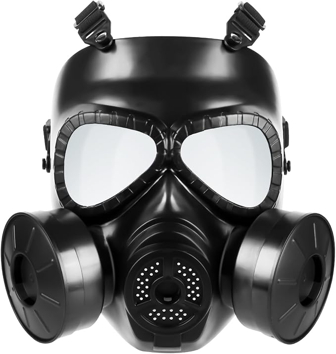 KM04 Airsoft Mask, Full Face Skull Gas Mask Prop with Fan, Tactical Cosplay Mask with Adjustable Strap for Halloween, Masquerade, Party, Movie Costume (Non-Protective) - sugar skull costume
