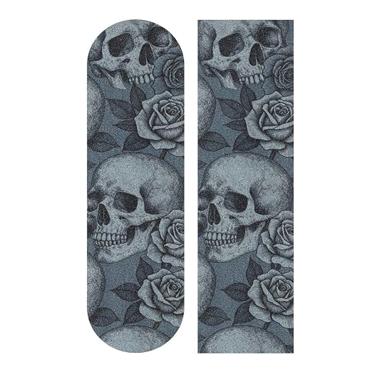Skull Roses Goth Grip Tape for Skateboards Non Slip Grip Tape for pro Scooters 33×9 Inch lija para Skateboard - skull sticker
