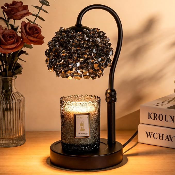 Luxury Crystal Candle Warmer Lamp with Timer & Dimmer