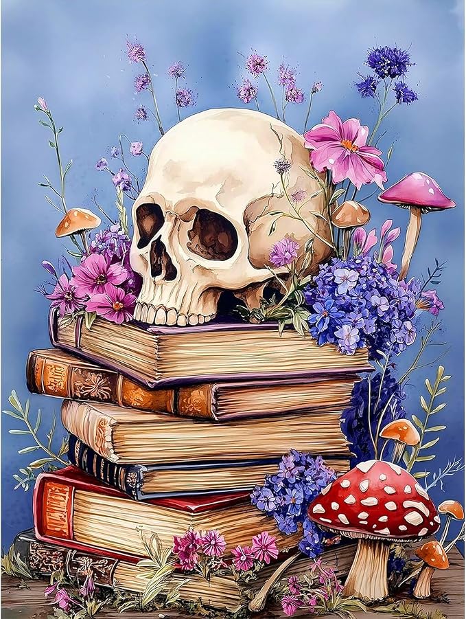 Lophomie Diamond Art Kits for Adults Skull Diamond Painting Kits 12x16 in - skull painting