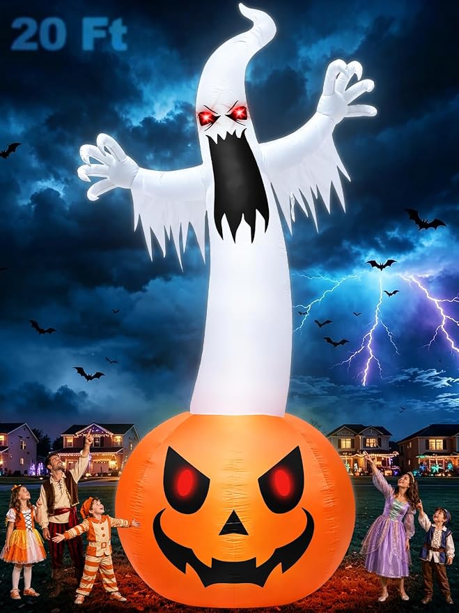 Super Giant 20 FT Halloween Inflatables Pumpkin Ghost Outdoor Decorations - skull inflatable