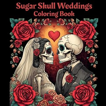 Sugar Skull Weddings Coloring Book: 50 Romantic Sugar Skull Couple Illustrations for Relaxation, Creativity, and Stress Relief - sugar skull book
