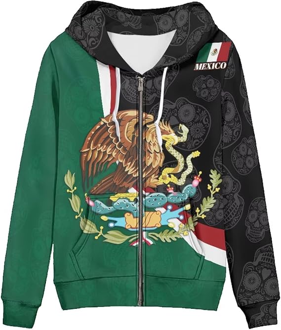 Irisjudy Womens Zip-up Hoodie with Kanga Pocket(XS-5XL),Cactus,Sunflowers,Butterfly Long Sleeve Sport Shirts Shell Jackets - skull sweatshirts