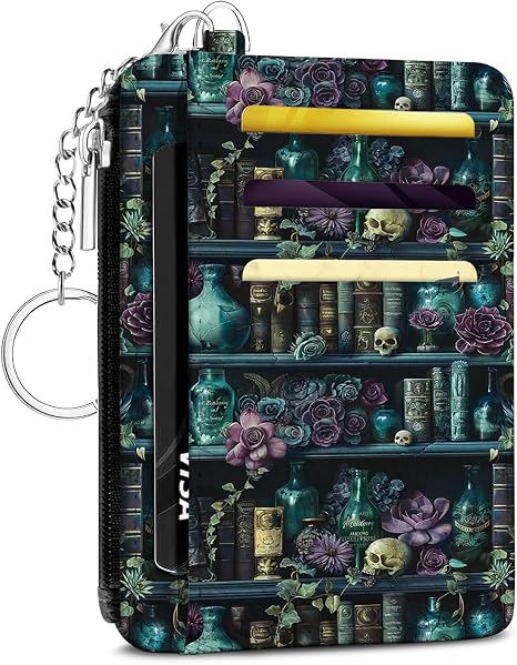 Shelf Credit Card Holder Small Wallet for Women - skull wallet