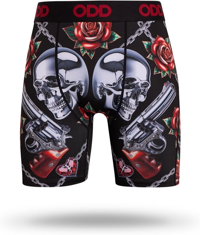 Odd Sox - Camo Money Skull Streetwear Boxer Briefs, Mens Funny Underwear - skull swimsuit