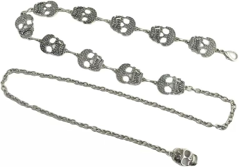 Women's Skull Chain Waist Belt, Skull Wallet Women's Waist Chain - Punk Jeans Waist Belt Pocket Chain - Halloween Waist Chain - skull wallet