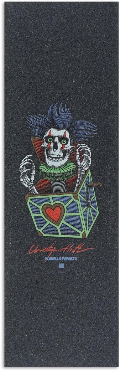 Chris Hiett Skull 10.5" Skateboard Grip by Powell Peralta - skull sticker