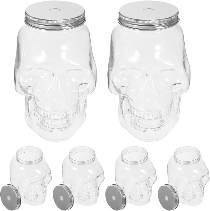 Toyvian Halloween Skeleton Water Bottles, 6Pcs Reusable Drink Bottles