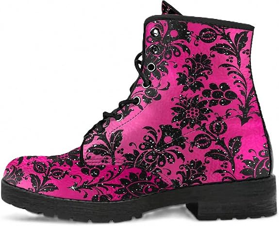 Women's Printed Ankle Boots with Roses Skull Bat Frog Pattern Floral Booties Round-toe Platform Lace-up Combat Boot Casual Stylish Comfortable Shoes for Daily Travel Festivals Anniversary - sugar skull boots