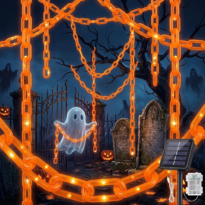 Halloween Decorations Chain Lights, 10.5 Ft 175 LEDs Plastic String Lights - string light