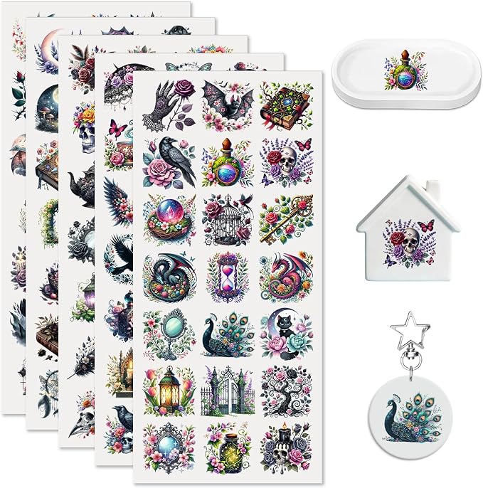 105 PCS Gothic UV DTF Transfer Stickers - skull sticker