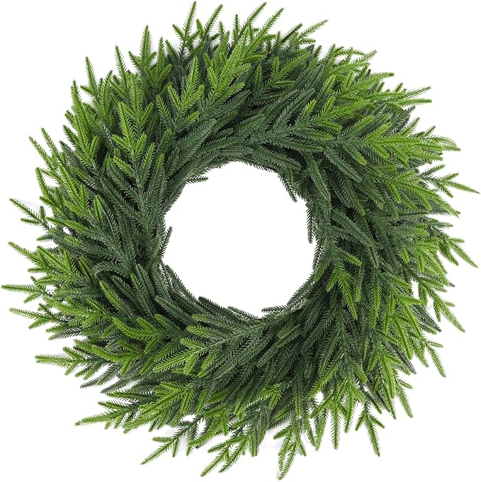 Cllayees 26" Large Norfolk Pine Christmas Wreaths for Front Door - skull wreath