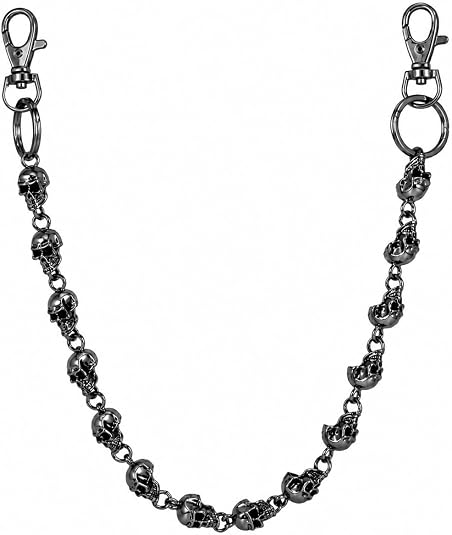 Wallet Chain - Skull Chains for Pants Jeans Purse Bag, Punk Gothic Style，Suitable for Parties/Stage Performances/Everyday Wear, emo Y2K accessories - sugar skull handbags for sale