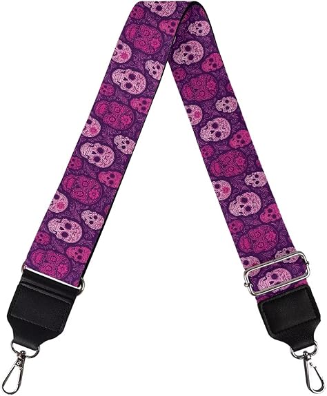 Adjustable Purse Strap Replacement, Wide Shoulder Canvas Bag Strap, Crossbody Handbag Strap - sugar skull handbags for sale