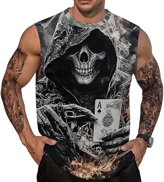 Mens Tank Tops Sleeveless Shirts Muscle Workout Gym Hawaiian Beach Graphic T Shirt