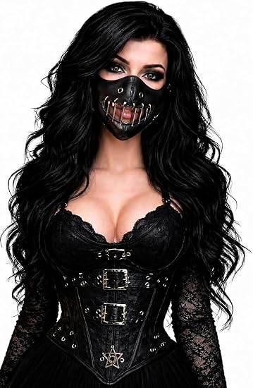 Faux Leather Muzzle Mask | SM Mask | S&M Muzzle Masks | Bondage Facemasks | Masquerade Half Mask | Hockey Horror Facemask | Elastic Straps | Black Faux Leather | Unisex - sugar skull costume