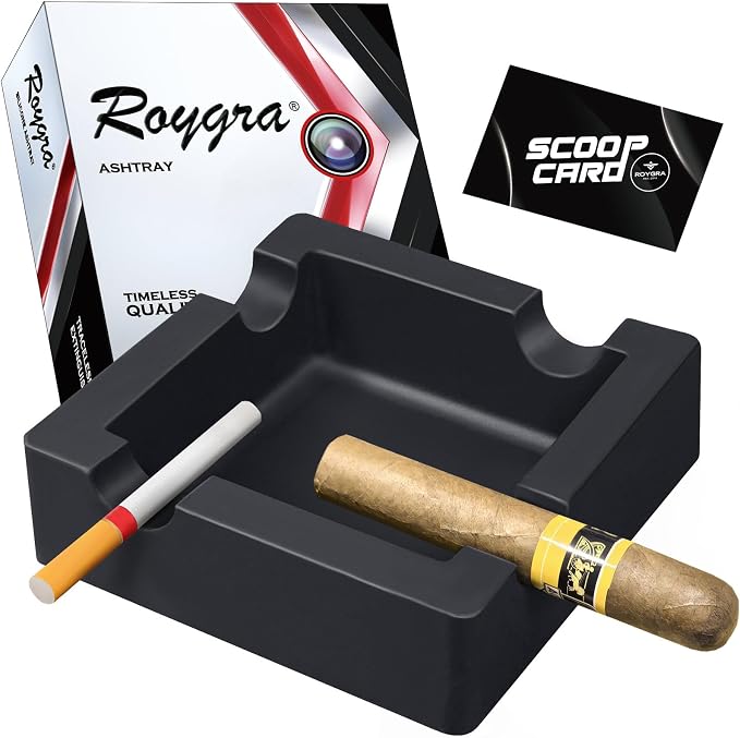 roygra Ash Tray, Outdoor Cigar Ashtray for Outside Patio, 4 Holder - skull ashtray