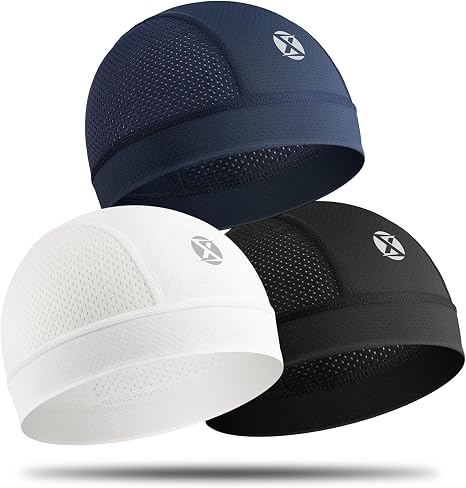 3-Pack Cooling Skull Cap Breathable Mesh Helmet Liner for Men Women - skull hat