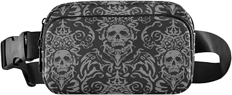 Skull Fanny Pack for Women Men Crossbody Waist Bag Pack - skull suitcase