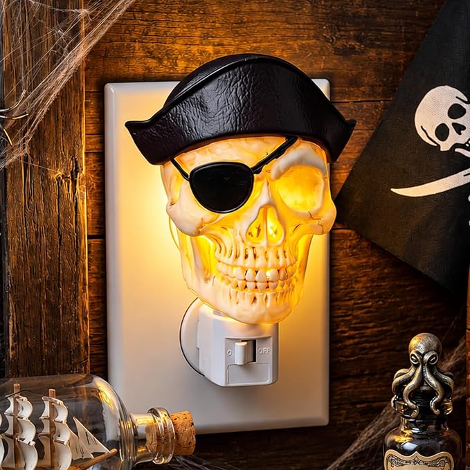 1 Pcs 3D Night Light Skull with Auto Sensor - skull lamp