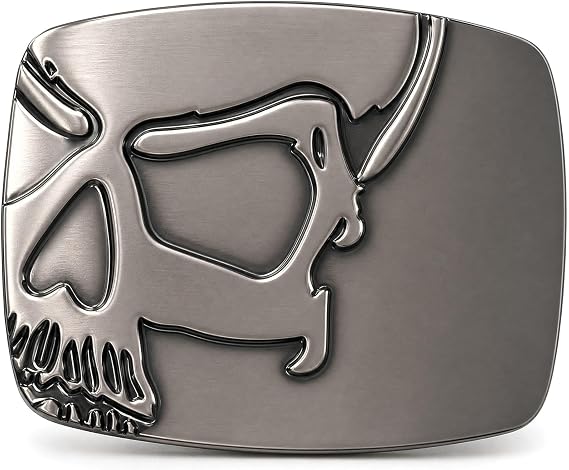 Skull Belt Buckle, Punk Cowboy Up Buckles, Zinc Alloy 3D Design Fit For 1.5 Inch Belts, Cool Small Vintage Western Novelty Accessories Men Women - skull wallet