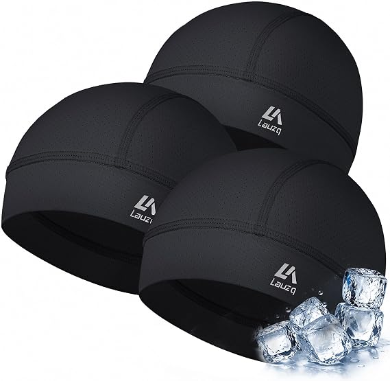 3Pack Cooling Breathable Mesh Skull Cap Helmet Liner, Sweat & Quick Dry Cycling Motorcycle Hard Hat Liner for Men Women - skull hat