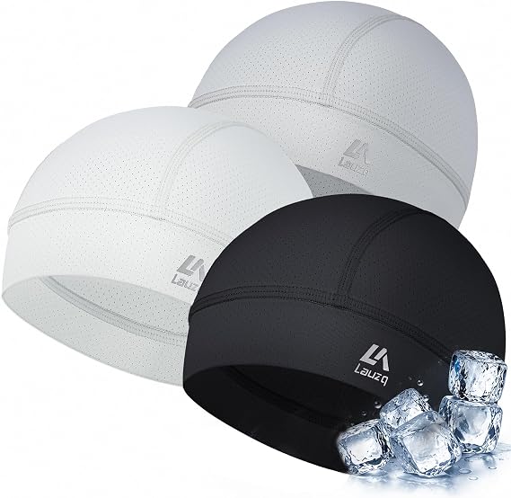 3Pack Cooling Breathable Mesh Skull Cap Helmet Liner, Sweat & Quick Dry Cycling Motorcycle Hard Hat Liner for Men Women - skull helmet